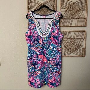 Lilly Pulitzer Harper‎ Sleeveless Shift Dress Seas The Day Women's Sz XL B12